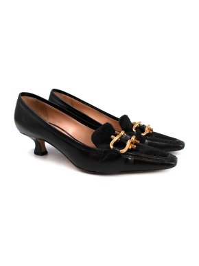 Bottega Veneta Black Nappa Calf Hair Madame Pumps