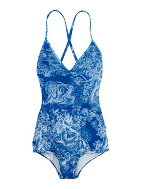 Dior Blue Toile De Joy One Piece Swimsuit