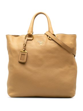 Prada Beige Vitello Daino Tote Bag