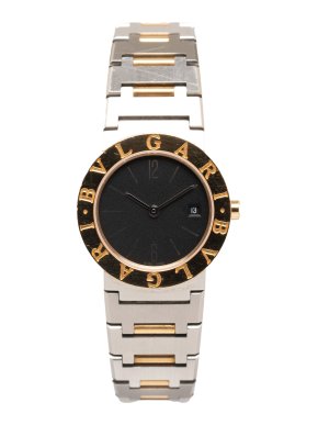 Bvlgari Quartz Stainless Steel 18K Gold Diagono Watch