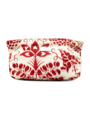 Gucci Red and Cream Printed Nylon Pouch
