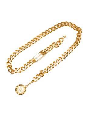Chanel Gold Tone CC Medallion Chain-Link Belt
