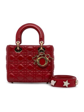 Dior Red Small Lambskin Cannage My ABCDior Lady Dior