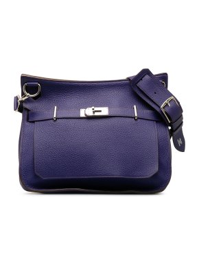 Hermes Jypsier 34 in Iris Taurillon Clemence Leather with Palladium Hardware