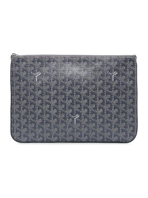 Goyard Grey Goyardine Canvas Senat MM