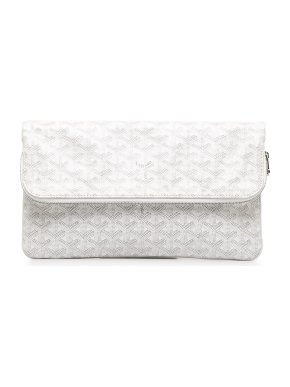Goyard White Goyardine Sainte Marie MM Clutch