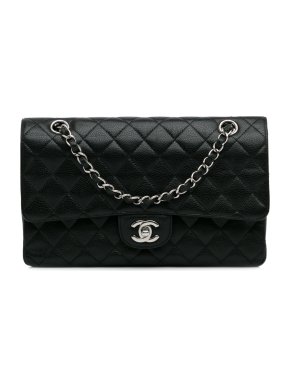 Chanel Black Caviar Leather Medium Classic Double Flap Bag