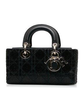 Dior Black Embellished Small Lady D Joy Bag