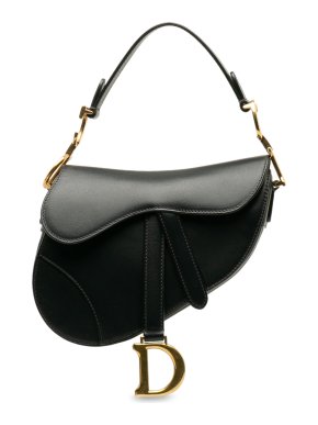 Dior Black Leather Mini Saddle Bag
