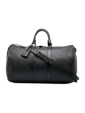 Louis Vuitton Black Monogram Shadow Keepall Bandouliere 50
