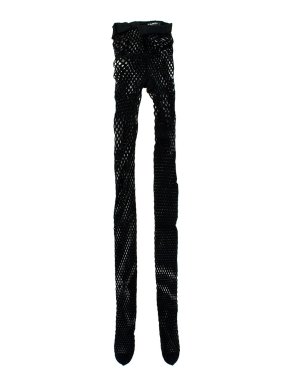 Chanel Black CC Logo Fishnet Tights