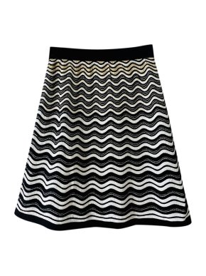 Missoni Black and Gold ZigZag Knitted Midi Skirt