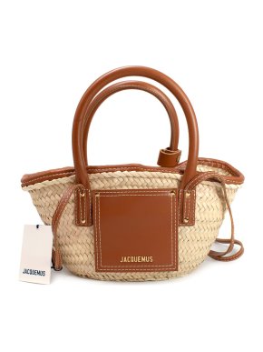 Jacquemus Brown Le Petit Panier Soli Raffia Tote Bag