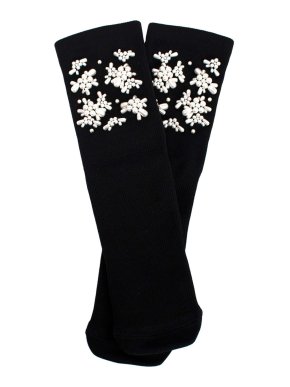 Simone Rocha Black Pearl Embellished Ankle Socks