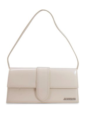 Jacquemus Cream Patent Le Bambino Long Shoulder Bag