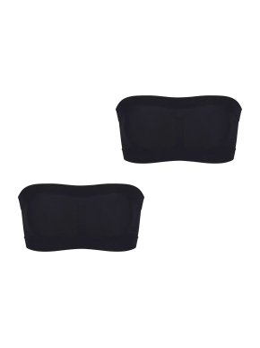 Skims Seamless Sculpt Bandeau Set of Two in Onyx