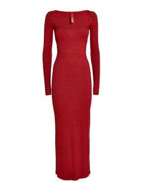 Skims Soft Lounge Maxi Dress in Brick