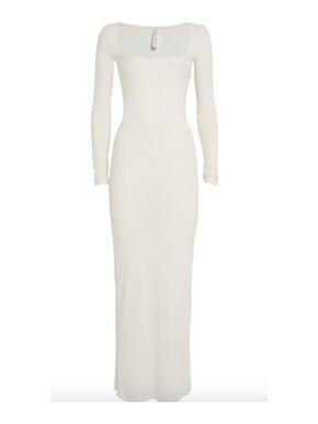 Skims Soft Lounge Long Sleeve Dress in Marble