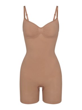 Skims Seamless Sculpt Mid Thigh Bodysuit in Sienna