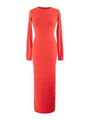 SKIMS  Fits Everybody Maxi Dress in Fluro Red