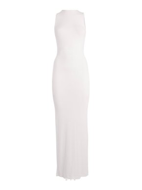 Skims Ribbed Soft Lounge Maxi Dress in Marble