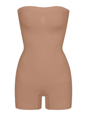 SKIMS Seamless Sculpt Shortie Strapless Bodysuit in Sienna