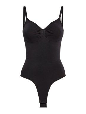 SKIMS Seamless Sculpt Brief Bodysuit in Onyx