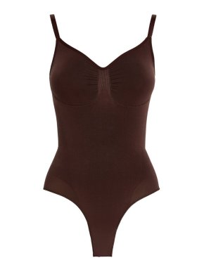 SKIMS Seamless Sculpt Brief Bodysuit in Cocoa