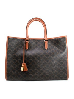 Celine Triomphe Canvas & Calfskin Horizontal Cabas Tote