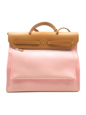 Hermes Pink Herbag Zip Toile 39