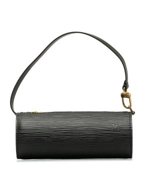 Louis Vuitton Black Epi Leather Soufflot Pochette Bag
