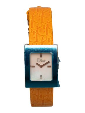 Dior Orange Quartz Leather Malice Square Watch