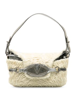 Valentino Garavani Chanel White Fur Shoulder Bag