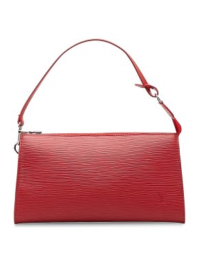 Louis Vuitton Red Epi Leather Pochette Bag