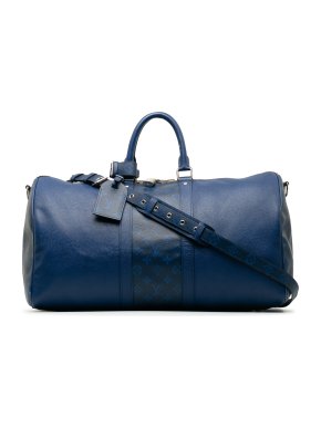 Louis Vuitton Blue Taigarama Keepall Bandouliere 50