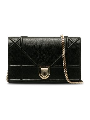 Dior Black Diorama Wallet On Chain