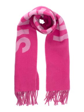Jacquemus Pink L'echarpe Tassel Trim Wool Scarf