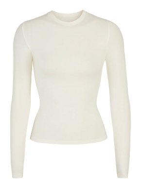SKIMS Cotton Jersey Long Sleeve in Bone