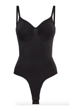 Skims Everyday Seamless Sculpt Bodysuit In Onyx