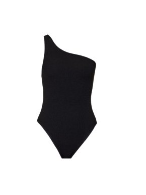 Hunza G Black Nancy One-Shoulder Swimsuit