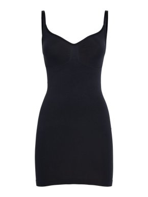 SKIMS Seamless Sculpt Slip Dress in Onyx