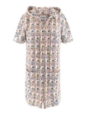Chanel Multicoloured Tweed Hooded Short Sleeve Jacket