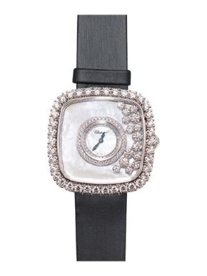Chopard 18kt White Gold Happy Diamonds Square Limited Edition Watch