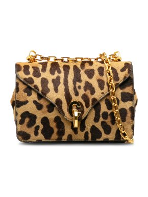 Dior Leopard Print Pony Hair C'est Dior Flap Bag