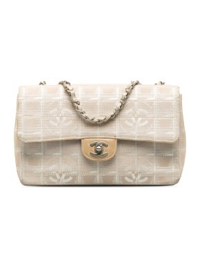 Chanel Beige Medium Travel Line Single Flap Bag