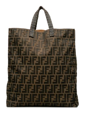 Fendi Brown Monogram Zucca Vertical Tote Bag