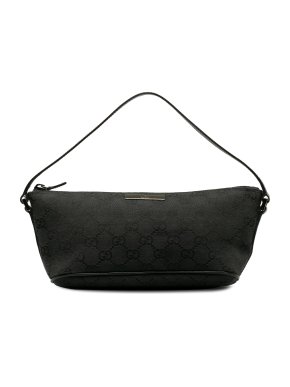Gucci Black GG Canvas Boat Bag