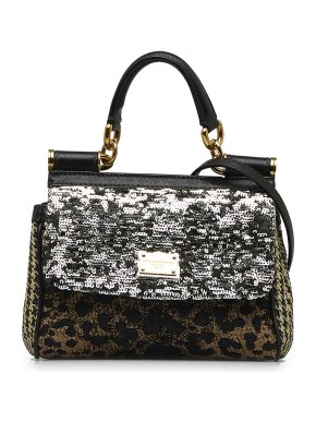 Dolce & Gabbana Leopard Print Sequin Miss Sicily Bag