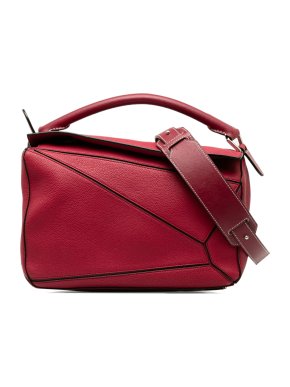 Loewe Burgundy Small Puzzle Bag