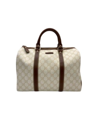 Gucci Cream Medium GG Supreme Joy Boston Bag